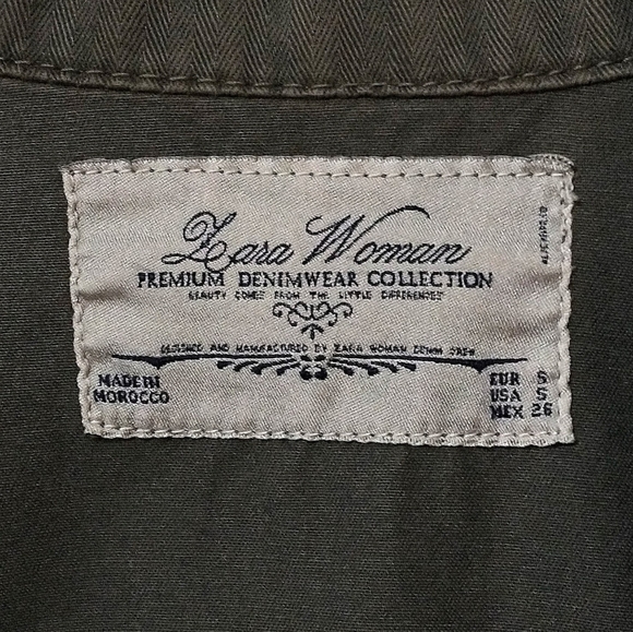 **Zara Woman**Slim Cropped Military Style Jacket. Olive Drab.Size S - Picture 2 of 11